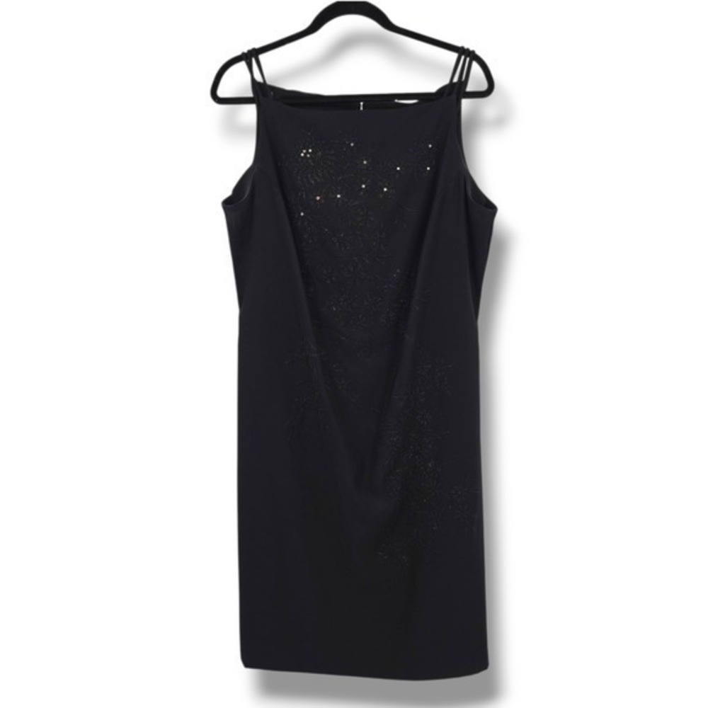 CDC Y2K Black‎ Dress Beaded Embellished Sleeveless Party Cocktail Dress Size 16